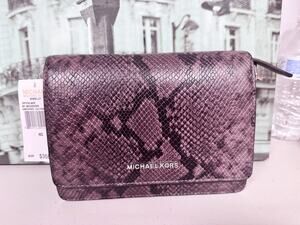 Michael Kors 30F5SKLM2E Brinkley Medium Snake-Embossed Leather Messenger